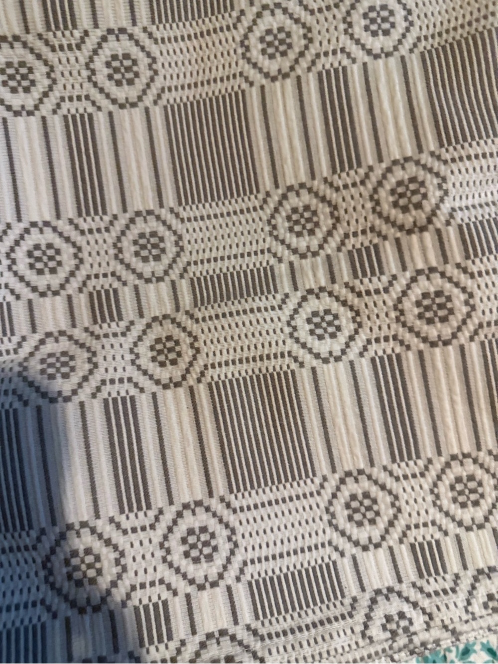 Pine Cone Hill Beige and Gray Geometric Duvet Cover and two pillowcase